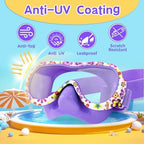 iGym Kids Swim Goggles, Snorkel Mask Diving Mask Swimming Goggles with Nose Cover and Elastic Straps Cover & Mesh Bag
