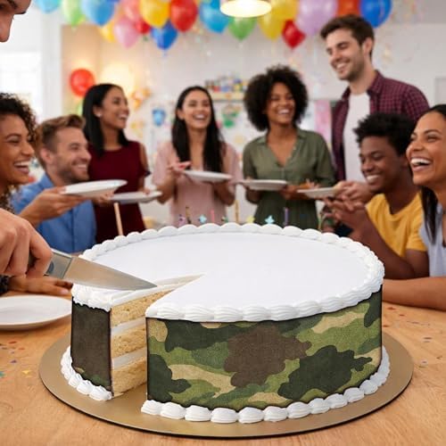 3 pcs Camouflage Cake Strips Edible birthday cake strips, cake side borders, Icing Sheets 2.7X11.8