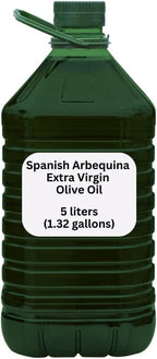 Spanish Arbequina Extra Virgin Olive Oil, 5L (1.32 gal.) (Pack of 1), Product of Spain, Cold-Pressed, 100% Pure, Heart-Healthy Extra Virgin Olive Oil