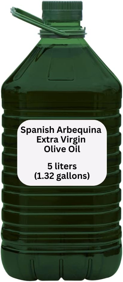 Spanish Arbequina Extra Virgin Olive Oil, 5L (1.32 gal.) (Pack of 1), Product of Spain, Cold-Pressed, 100% Pure, Heart-Healthy Extra Virgin Olive Oil