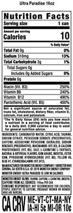 Monster Energy Ultra Paradise, Sugar Free Energy Drink, 16 Ounce | Pack of 15