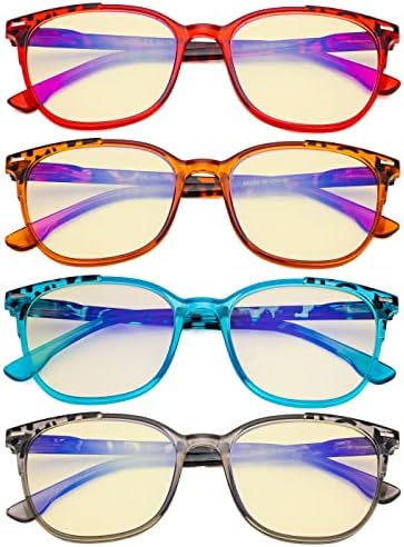 Eyekepper Ladies Reading Glasses - 4 Pack Large Square Readers for Women