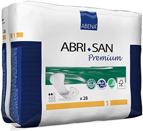 Abena Abri-San Premium Incontinence Pads, Light Absorbency, (Sizes 1 To 3A) Size 1, 28 Count