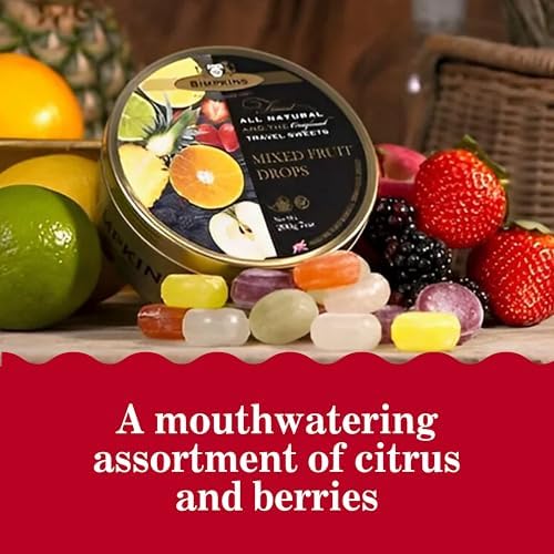 Simpkins Candy Travel Sweets | Mixed Fruit Drops, 7 Ounce Tin (Pack of 6)