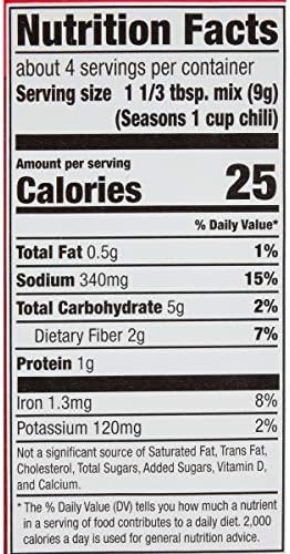 McCormick Original Chili Seasoning Mix, 1.25 oz (Pack of 4)