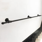 Handrail for Staris Indoor Outdoor Grab Rail, 1m 150cm 2m 2.5m 3m 450cm 6m Stairway Railing| Wall Mounted Metal Wrought Iron Handrail Safety Staircase Railings (Size : 7ft/210cm)