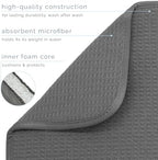 S&T INC. Dish Drying Mat XL, 18” x 24”, Absorbent Microfiber Kitchen Counter Mat, Dish Drying Pad for Dishes, Utensils, Pots and Pans, Extra Large, Charcoal