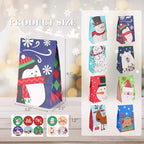 Linelglobal Christmas Treat Bag, Small Xmas Gift Bag for Kid Holiday Goodie Party Favor Paper 24 Pack