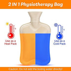 Large Hot Water Bottle with Cover, 2 Litre, Premium Natural Rubber Hot Water Bag, Soft Fleece Cover for Pain Relief, Back, Neck and Shoulders & Warm Cosy Nights (Grey)