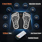 EMS Foot Muscle Stimulator & TENS Machine for Pain Relief - Helps Neuropathy, Plantar Fasciitis & Circulation - Portable Folding Mat with Remote for Elderly, Office Workers & Home Use