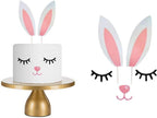 Easter Bunny Cake Topper with Eyelashes Easter Party Cake Decoration Supplies for Birthday Party,Easter Bunny Rabbit Baby Shower Birthday Party Supplies