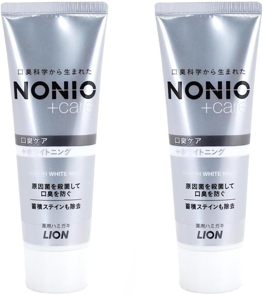 Japanese Nonio Plus Brightening Toothpaste Fresh White Mint 130g (Pack of 2)