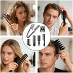 6PCS Texture Comb Wide Tooth Styling Combs for Women Men, Volumizing Texturizing Hair Comb Set for Volume Fringe Parting, ABS Plastic Barber Tool for Quiff Pompadour Slick Back