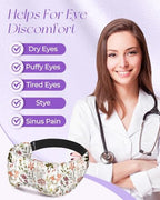 Cute Silk Weighted Eye Mask - Sleep Mask for Women Wife Mom for Sleeping Heat and Cold Lavender Mulberry Silk Eye Mask for Dry Eyes Ajustable with Drawstring Bag, Floral