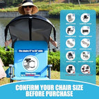 Universal Chair Umbrella Canopy, UPF 50+ Chair Sun Shade Attachment with Adjustable Clamp Fits Most Brands’ Beach, Camping, Lawn, Wheelchair, Tanning, Zero Gravity, Lounge, Fishing Chairs, Patented