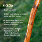Brazos Rustic Wood Walking Stick, Hickory, Traditional Style Handle, for Men & Women, Made in The USA