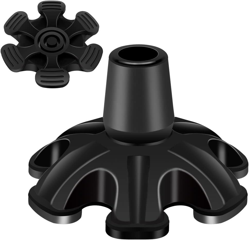 Cane Tips 3/4 Inch Heavy Duty, Self Standing Rubber Walking Cane Tip Cane Stand, 6 Support Rubber Foot for Walking Canes, Walking Sticks, Folding Canes
