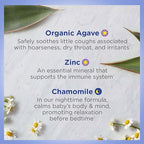 Zarbee's Baby Daytime & Nighttime Cough Syrup + Immune with Organic Agave + Zinc, Grape with Chamomile, Agave Taste, Two Pack, 2 x 2 fl. oz