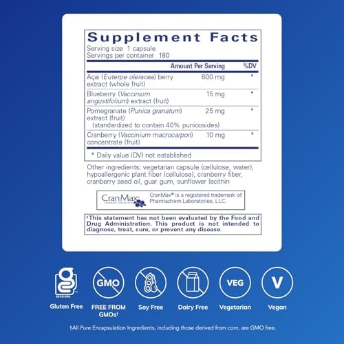 Pure Encapsulations Acai 600 | Berry Supplement for Fiber, Immune Support, Antioxidants, and Flavonoids* | 180 Capsules