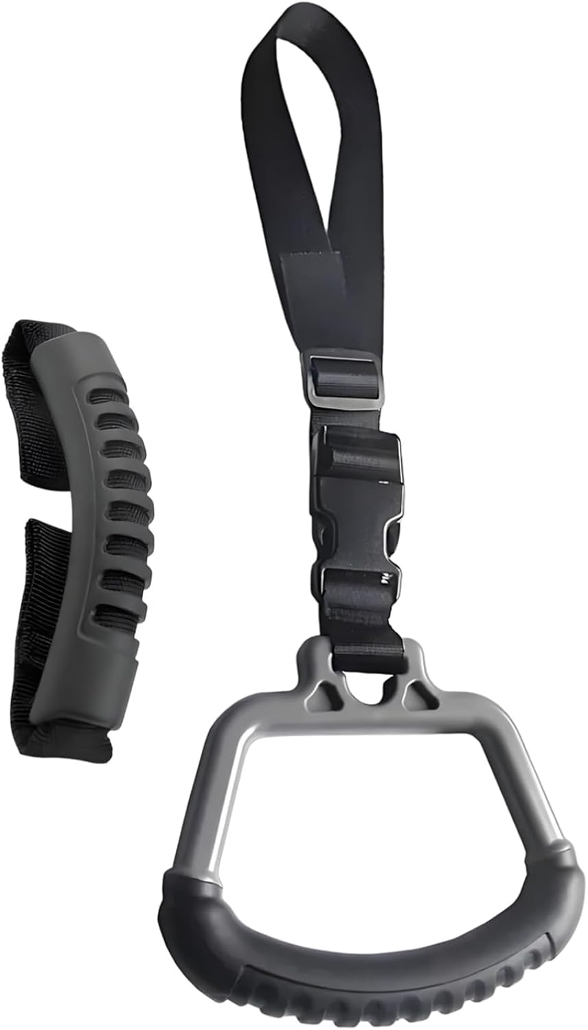 2-in-1 Car Assist Handle Kit | Mobility Aids for Getting Out of Car，Adjustable Overhead & Backseat Grab Bar with Soft Rubber Grip for Added Support Entering and Exiting Vehicle(2, Black)