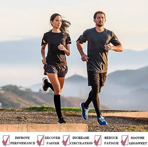 6 Pairs Compression Socks for Women and Men Circulation, 20-30 mmhg Support for Athletic Running, Hiking, Nurse, Recovery