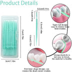 Toothpicks,Tooth Picks Flossers with Bristles,Double-Side Dental Picks,Plastic Toothpicks Disposable,Portable Package(40 Count×2Pack)