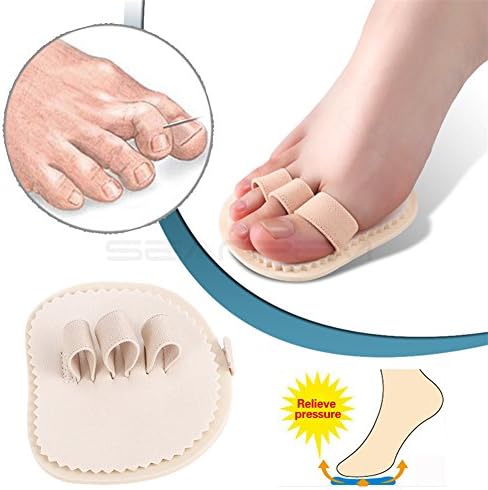 Toe Splint & Straightener, Adjustable Loops Hammer Toe Correctors Brace w/Slip-on Cushion Metatarsal Pads for Claw Curled & Crooked Toes - Support Guard for Pre Post Surgery (3 loops right)