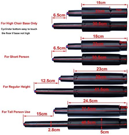 MySit 5.5" Office Chair Gas Lift Cylinder Replacement Parts, Heavy Duty 450lbs Long Stroke Hydraulic Pneumatic Shock Piston Universal Size Fits Most Executive Chairs, Gaming Chair, Class 4