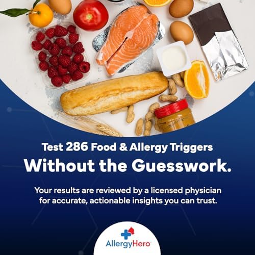 AllergyHero Comprehensive Food and Environmental Allergy Test Kit with 295 Triggers for Adults & Kids – Easy and Pain-Free at-Home Use Allergy Test Kit with Accurate Results