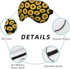 Sunflower Eye Mask Sleeping Mask Vintage Sunflowers Flower Yellow Black Sleep Masks Silky Soft Eye Cover for Women Men Shading Blindfold for Air Travel Sleeping