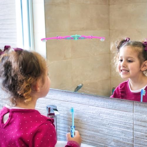 Newday Kids toothbrushes 6 Pack Set Soft Bristles Fun Lovely with Suction Cup, Includes Travel Covers, Animal toothbrushes for Kids Boys & Girls, Toddlers &Children Teeth