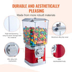 VEVOR Gumball Machine for Kids, 17"H Home Candy Vending Machine, PC Gumball Dispenser, Bubble Gum Machine for Game Stores, Coin Operated Gumball Bank for Toy Capsules Bouncy Balls Candy, Red