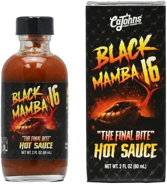 CaJohns Black Mamba 16 "The Final Bite" Hot Sauce, 2 fl oz, 16 Million Scoville Units
