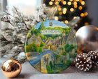 Cotswolds England Watercolor Ornament - Ceramic Christmas Keepsake - Honeymoon Anniversary - Travel Souvenir - Housewarming Present - Gift for Cotswolds Lover Printed on Both Sides