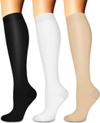 SunFeeling Compression Socks for Women & Men Circulation (3 Pairs) - Best Support for Athletic Running Nurses Recovery Travel
