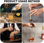 Glass Cocktail Shaker Stainless Steel Leak-Proof Lid Boston Shaker Martini Shaker Beginner Bartender Kit with Jigger 22oz Mixed Drink Shaker with Measurements Ice Shaker Mixing Glass Bar Tools