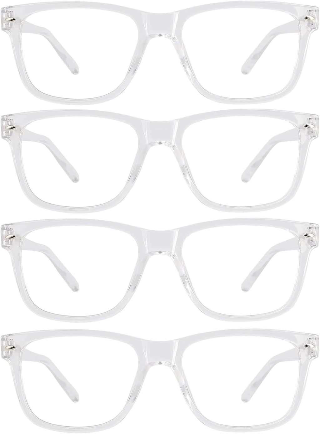 4 Pack Reading Glasses with Spring Hinges, Rectangle Readers for Women Men 1.0 1.25 1.5 1.75 2.0 to 4.0