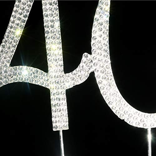 40Cake Topper | Premium Bling Rhinestone Diamond Gems | 50th Birthday or Anniversary Party Decoration Ideas | Quality Metal Alloy | Perfect Keepsake