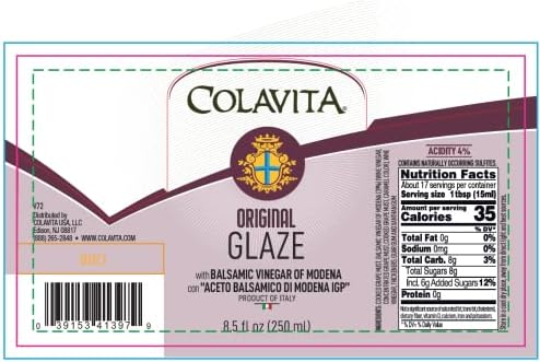 Colavita Balsamic Glaze - Italian Import Squeeze Bottle, Perfect for Enhancing Flavors, 8.5 Fl Oz (Pack of 1)