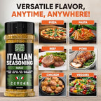 Italian Seasoning Blend Garlic Powder Mix - Gluten Free & Low Sodium Pizza Seasonings for Bruschetta & Spaghetti. Garlic and Herb Seasoning for Italian Food. Mediterranean Spices Pizza Toppings. 4.7oz