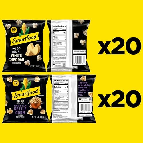 Smartfood Popcorn, Variety Pack, 0.5 Ounce (Pack of 40)