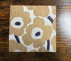 Ideal Home Range L552665 20 Count Paper Lunch Napkins, Marimekko Unikko Cream Linen, 6.5" x 6.5"