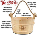 Sauna Bucket and Ladle for Beautiful Sauna Accessories, Sauna Buckets Made from Authentic Finnish Pine - 1 Gallon Sauna Bucket and Sauna Ladle for Your Sauna