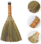 LIFKOME 2Pcs Indoor Grass Broom Whisk Broom Thai Handle Broomstick Sweeping Cleaning Tool Asian Handmade Craft Broom for Home Kitchen Bedroom