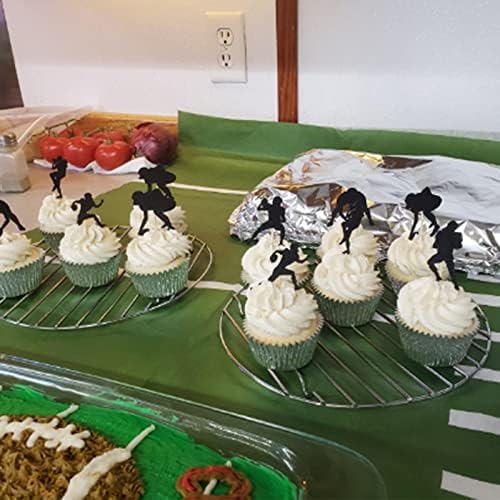 America Football Cupcake Toppers Sports Party Decorations 24pcs Superbo Rugby cake Toppers for birthday party