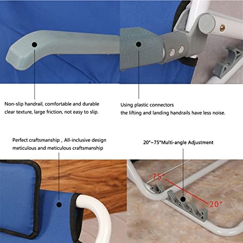 Beach Chair Reading Bed Rest Pillows,Adjustable Bed Backrest,Lifting Bed Backrest Portable Folding Adjustable Sit-Up Back Rest,Neck Lumbar Back Support with Head Pillow,Blue
