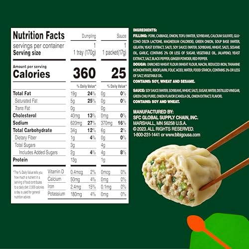 Bibigo, Steamed Dumpling Pork Vegetable, 6.6 Ounce