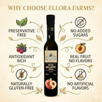 Ellora Farms, Peach Infused Balsamic Vinegar, Great Taste Award, thick and creamy, no-added sugars, no-preservatives, 8.45 oz. bottle, (Peach)