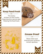Bake Choice 100PCS Cookie Bags with Seal, 5.7x6.5 Inch Individual Cookie Packaging Bags for Gift Giving, Heat Sealable & Grease Proof Bakery Bag with Window, Baked Goods Packaging