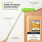 Extendable Microfiber Feather Duster, Feather Dusters for Cleaning, Ceiling Fan Dust and Cobweb Cleaner - Electrostatic Bendable Head - up to 55 Inch